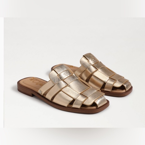 - Sam Edelman Dina Fisherman Leather Slip On Mule Sandals - Picture 1 of 7